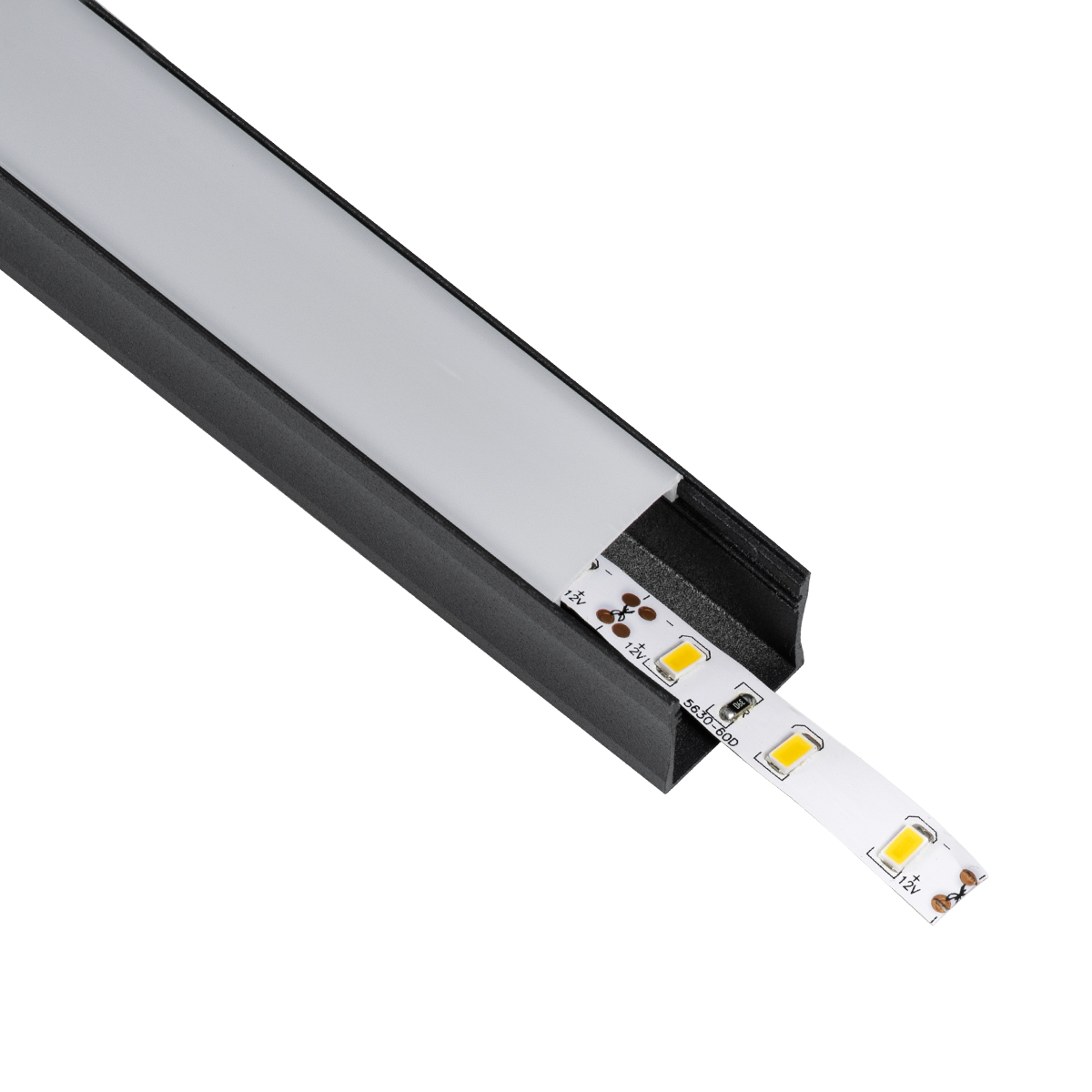 LEDTM® ALP-LINEAR LIGHTLINE 70869-3M Επιφανειακό Προφίλ Αλουμινίου με Λευκό Γαλακτερό Πατητό Κάλυμμα για Ταινίες LED IP20 - Μαύρο & Λευκό - Μ300 x Π2.3 x Υ2cm - Πακέτο 5 Τεμαχίων - Image 2