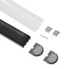 LEDTM® SURFACEPENDANT-PROFILE 70872-1M Προφίλ Αλουμινίου - Βάση & Ψύκτρα Ταινίας LED με Λευκό Γαλακτερό Κάλυμμα - Επιφανειακή & Κρεμαστή Χρήση - Πατητό Κάλυμμα - Μαύρο - 1 Μέτρα - Μ100 x Π4.5 x Υ4.2cm - Image 3