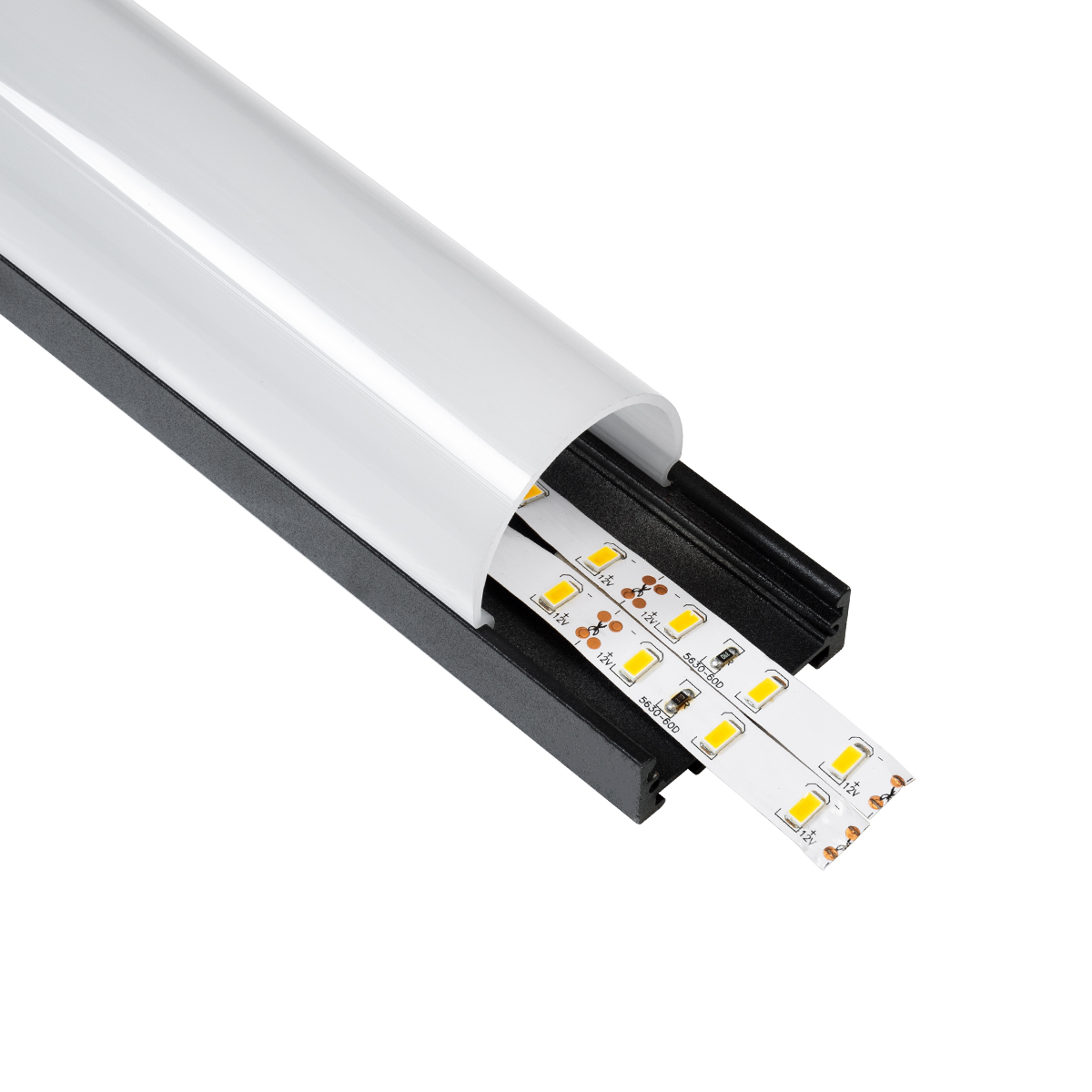 LEDTM® SURFACEPENDANT-PROFILE 70872-3M Προφίλ Αλουμινίου - Βάση & Ψύκτρα Ταινίας LED με Λευκό Γαλακτερό Κάλυμμα - Επιφανειακή & Κρεμαστή Χρήση - Πατητό Κάλυμμα - Μαύρο - 3 Μέτρα - Μ300 x Π4.5 x Υ4.2cm - Image 2