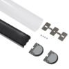 LEDTM® SURFACEPENDANT-PROFILE 70872-3M Προφίλ Αλουμινίου - Βάση & Ψύκτρα Ταινίας LED με Λευκό Γαλακτερό Κάλυμμα - Επιφανειακή & Κρεμαστή Χρήση - Πατητό Κάλυμμα - Μαύρο - 3 Μέτρα - Μ300 x Π4.5 x Υ4.2cm - Image 3