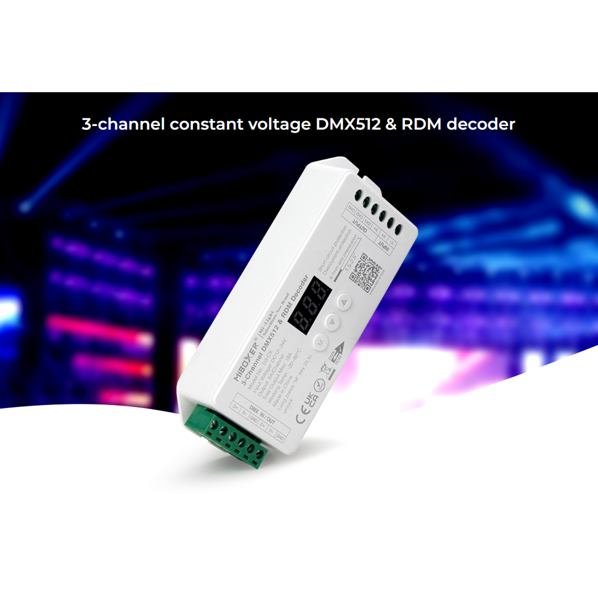LEDTM® 71425 D3-CX Mi-BOXER DC DMX & RDM Dimmer High Speed Controller / Decoder 3 Καναλιών DC 12-24V 3 x 6A 144W - Max 18A 432W - IP20 Μ13 x Π5 x Υ2.5cm - 5 Years Warranty - Image 12