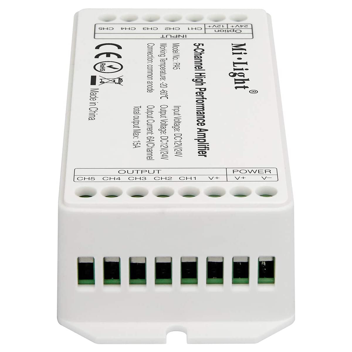 LEDTM® MiBOXER-PA5 71429 DC Ενισχυτής Ισχύος & Σήματος Υψηλής Ταχύτητας με 5 x 6A 144W Κανάλια DC 12-24V 15A 360W Max IP20 - Μ11.4 x Π4.9 x Υ2.8cm - 5 Χρόνια Εγγύηση - Image 11