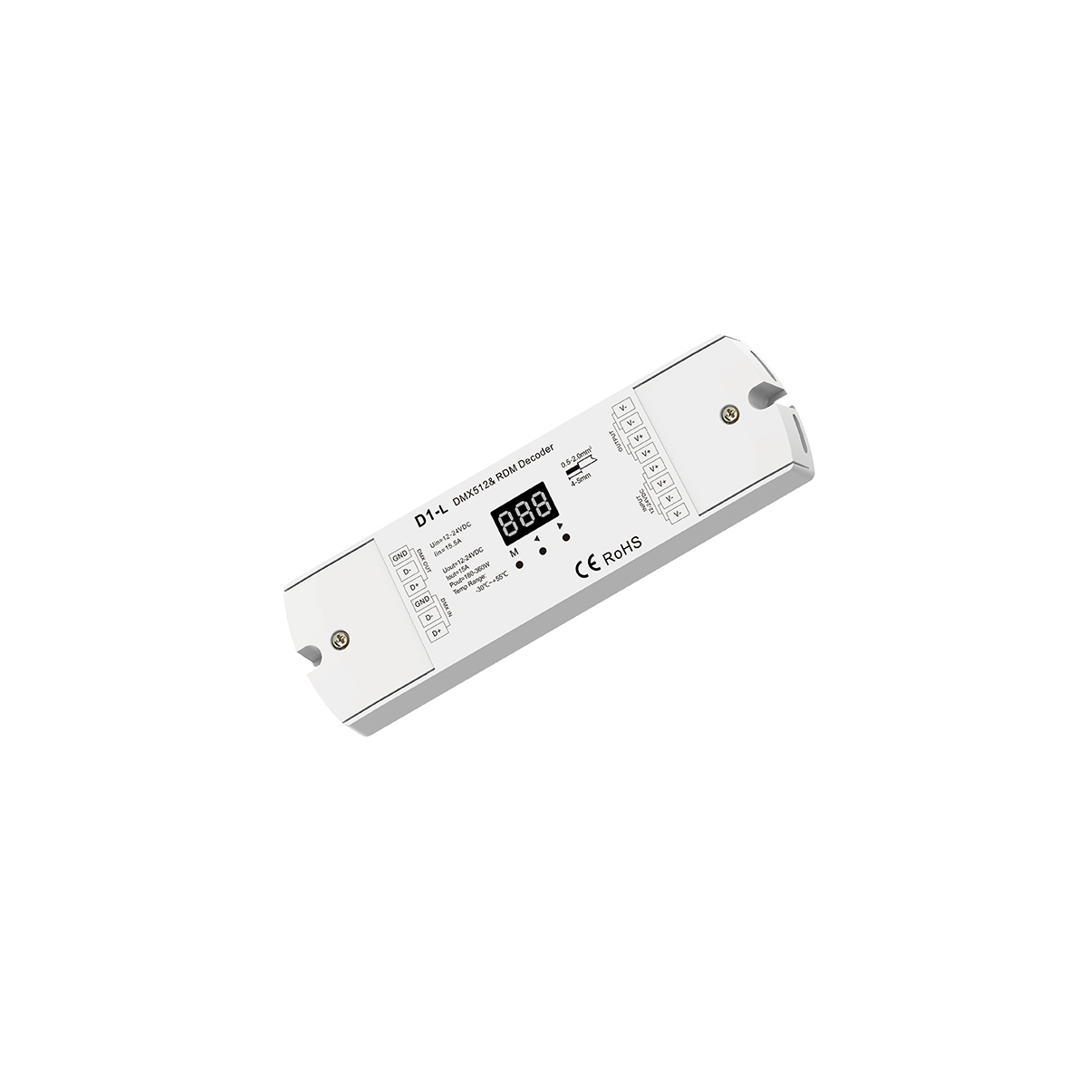 LEDTM® SKYDANCE-D1-L 71446 DC DMX Master Dimmer / Controller / Decoder Υψηλής Ταχύτητας με 1 x 15.5A 360W Κανάλια DC 12-24V 15.5A 360W Max IP20 - DMX512 & RDM - Μ17 x Π5 x Υ2.5cm - 5 Χρόνια Εγγύηση - Image 6