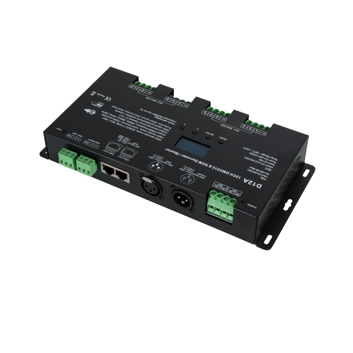 LEDTM® 71451 D12A SKYDANCE DC DMX & RDM Dimmer High Speed Controller / Decoder / Master 12 Καναλιών DC 12-24V 12 x 5A 120W - Max 60.5A 1440W - IP20 Μ25 x Π11.5 x Υ4cm - 5 Years Warranty - Image 3