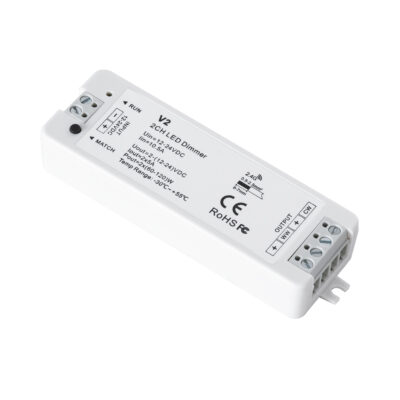 Alternative view of LEDTM® 71564 V2 SKYDANCE DC RF 2.4Ghz Dimmer High Speed Controller 2 Καναλιών DC 12-24V 2 x 5A 120W - Max 10.5A 252W - IP20 Μ10 x Π3.5 x Υ2cm - 5 Years Warranty