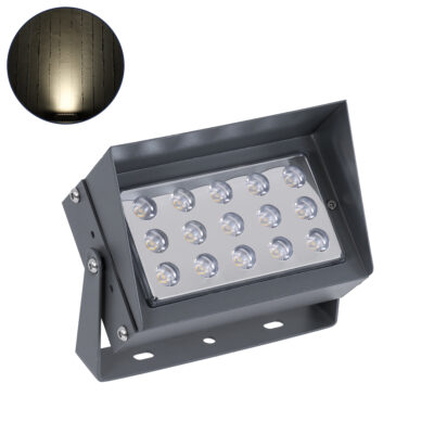 Alternative view of LEDTM® FLOODKAMY 90373 Προβολέας Σποτ Wall Washer με Αντιθαμβωτική Γρίλια LED 30W 3450lm 5° DC 24V Αδιάβροχο IP65 Φυσικό Λευκό 4500K Dimmable - Bridgelux SMD Chip - Γκρι Ανθρακί - Μ19.5 x Π10.7 x Υ9.5cm - 3 Χρόνια Εγγύηση