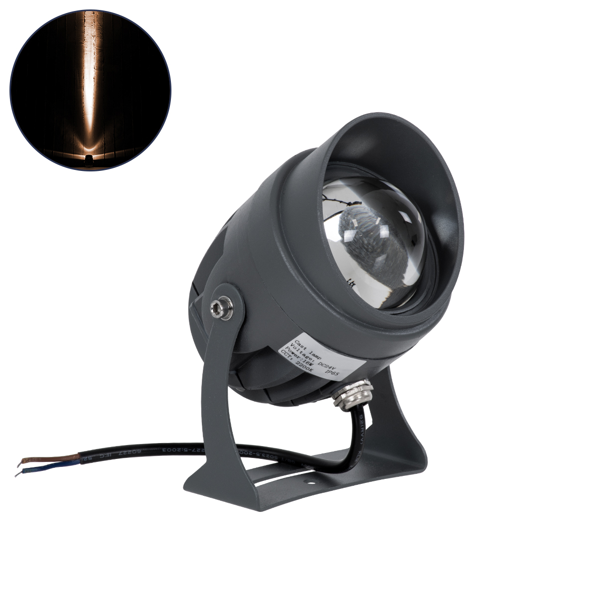 LEDTM® SPOTXENIA 90696 Αρχιτεκτονικό Σποτ Φωτισμου με Αντιθαμβωτική Γρίλια LED 16W 1680lm 3° DC 24V Αδιάβροχο IP65 Ultra Θερμό Λευκό 2200K Dimmable - Bridgelux COB Chip - Γκρι Ανθρακί Ματ - Μ9 x Π9 x Υ12cm - 3 Χρόνια Εγγύηση - Image 2