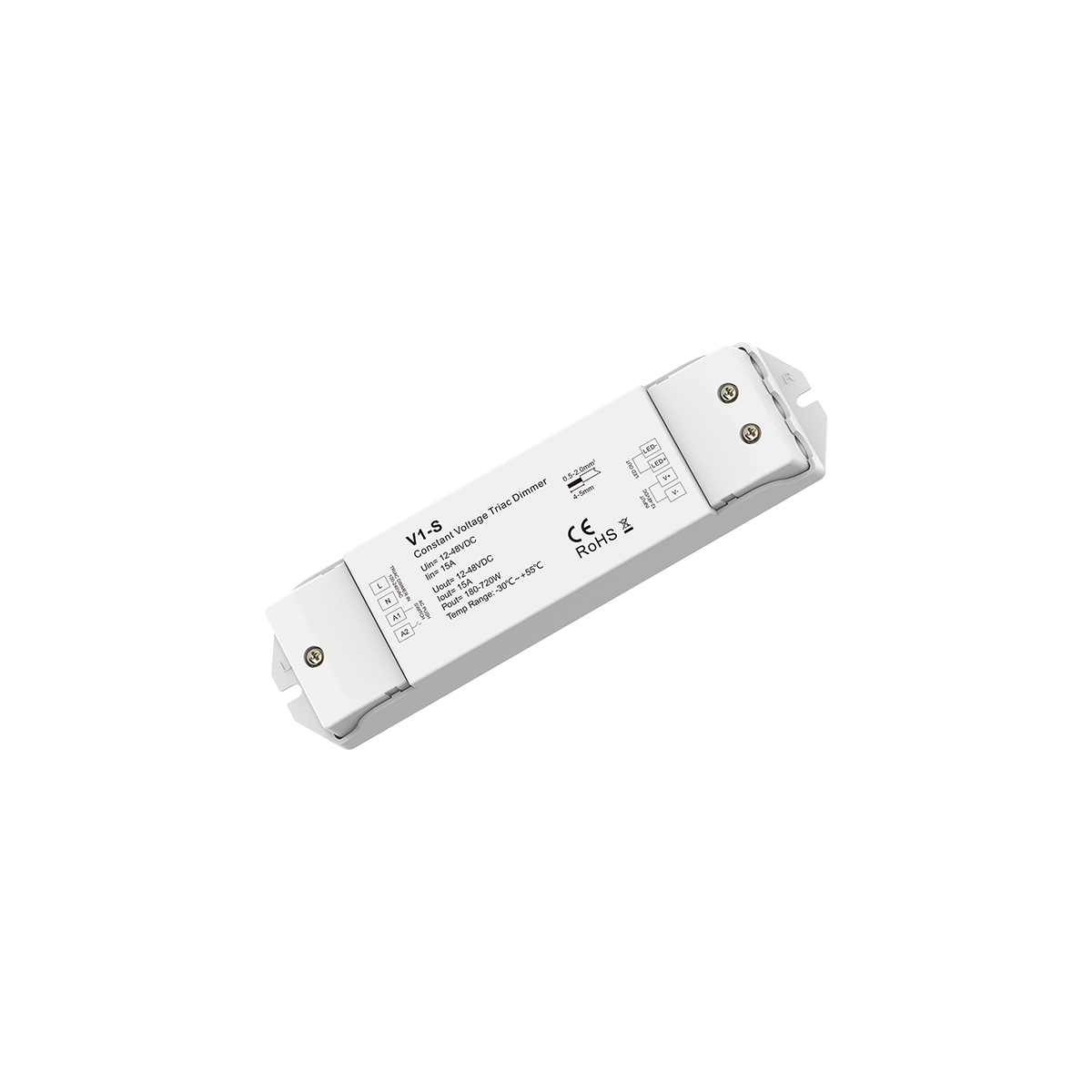 LEDTM® SKYDANCE-V1-S 73127 DC Triac & Push Dimmer CV Τροφοδοτικό/Μετασχηματιστής SELV με 1 x 15A 720W Κανάλι AC 220-240V σε DC 12-48V 15A 720W Max IP20 - Triac & Push Dimming - Μ17.5 x Π4.5 x Υ2.5cm - 5 Χρόνια Εγγύηση - Image 6