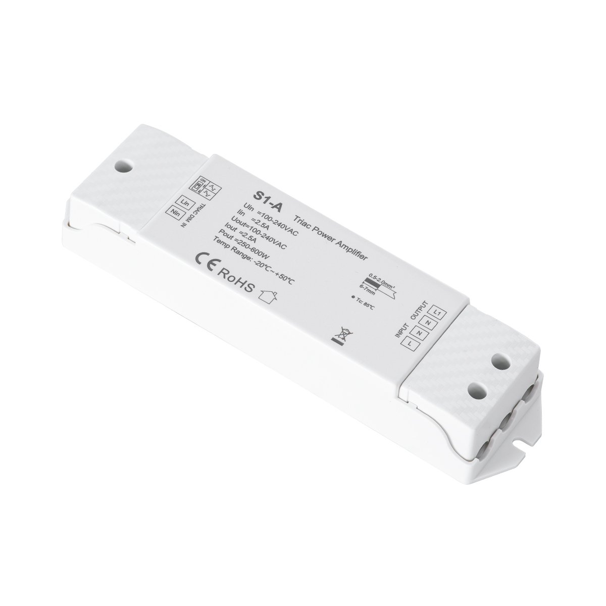 LEDTM® 73128 S1-A SKYDANCE AC Triac Amplifier 1 Κανάλι AC 100-240V 1 x 2.5A 600W - Max 2.5A 600W - IP20 Μ17.5 x Π4.5 x Υ2.5cm - 5 Χρόνια Εγγύηση - Image 2
