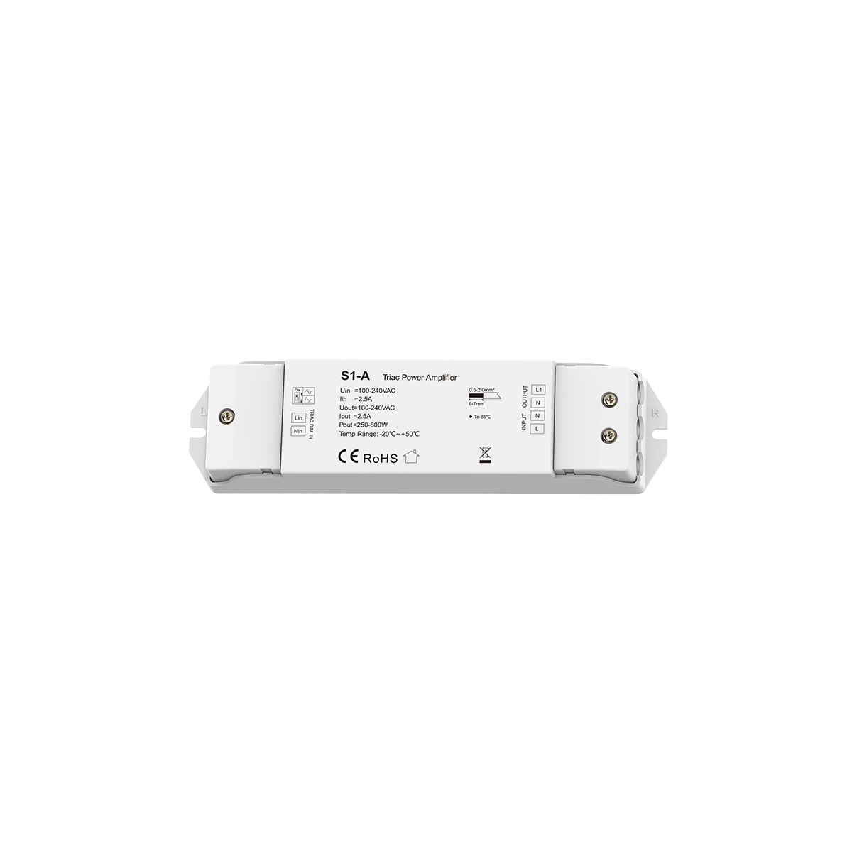 LEDTM® 73128 S1-A SKYDANCE AC Triac Amplifier 1 Κανάλι AC 100-240V 1 x 2.5A 600W - Max 2.5A 600W - IP20 Μ17.5 x Π4.5 x Υ2.5cm - 5 Χρόνια Εγγύηση - Image 7