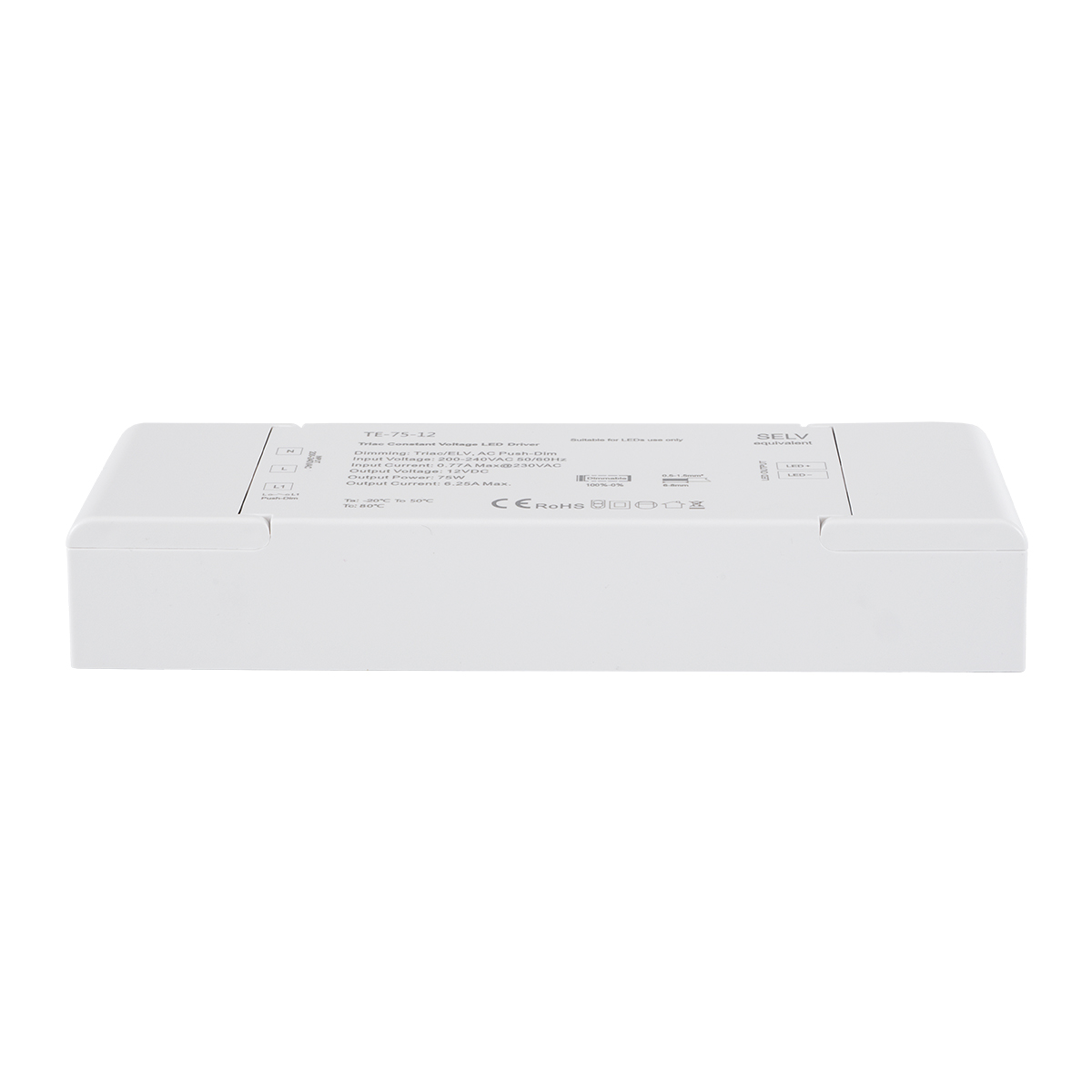 LEDTM® 73129 TE-75-12 SKYDANCE AC Triac Dimmer Push Dimming 1 Κανάλι AC 200-240V 1 x 6.25A 75W - Max 6.25A 75W - IP20 Μ18 x Π5.7 x Υ3cm - 5 Χρόνια Εγγύηση - Image 4