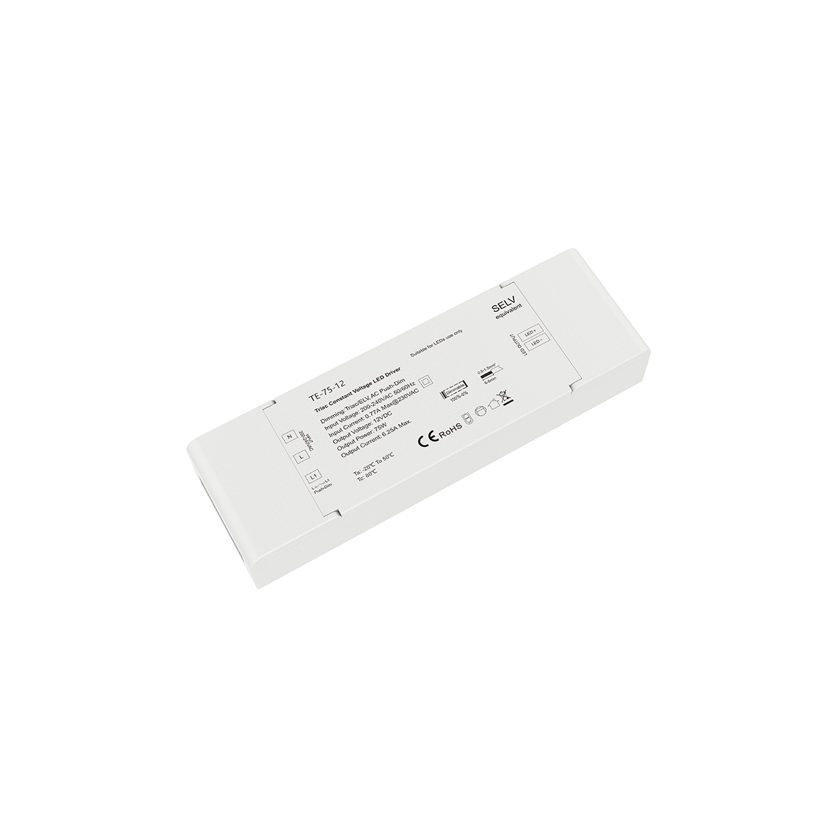 LEDTM® 73129 TE-75-12 SKYDANCE AC Triac Dimmer Push Dimming 1 Κανάλι AC 200-240V 1 x 6.25A 75W - Max 6.25A 75W - IP20 Μ18 x Π5.7 x Υ3cm - 5 Χρόνια Εγγύηση - Image 6