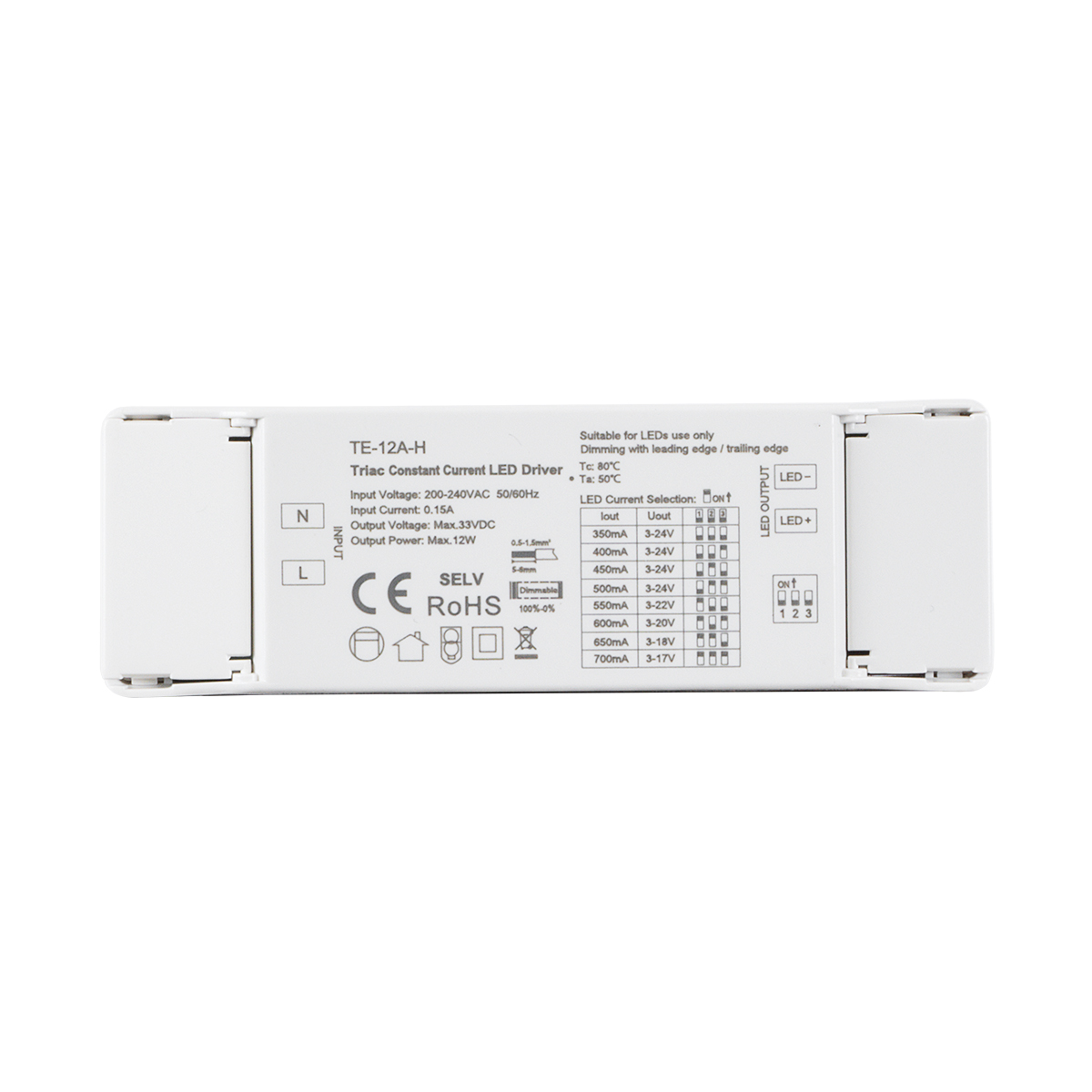 LEDTM® 73131 TE-12A-H SKYDANCE AC Triac Dimmable Constant Current LED Driver 1 Κανάλι AC 200-240V 1 x 0.15A 12W - Max 0.15A 12W - IP20 Μ11.1 x Π3.7 x Υ2cm - 5 Χρόνια Εγγύηση - Image 3