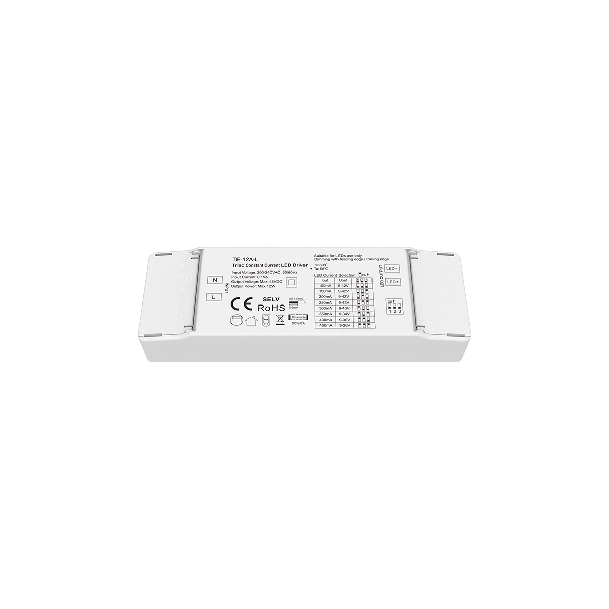 LEDTM® 73132 TE-12A-L SKYDANCE AC Triac Dimmable Constant Current LED Driver 1 Κανάλι AC 200-240V 1 x 0.15A 12W - Max 0.15A 12W - IP20 Μ11.1 x Π3.7 x Υ2cm - 5 Χρόνια Εγγύηση - Image 7