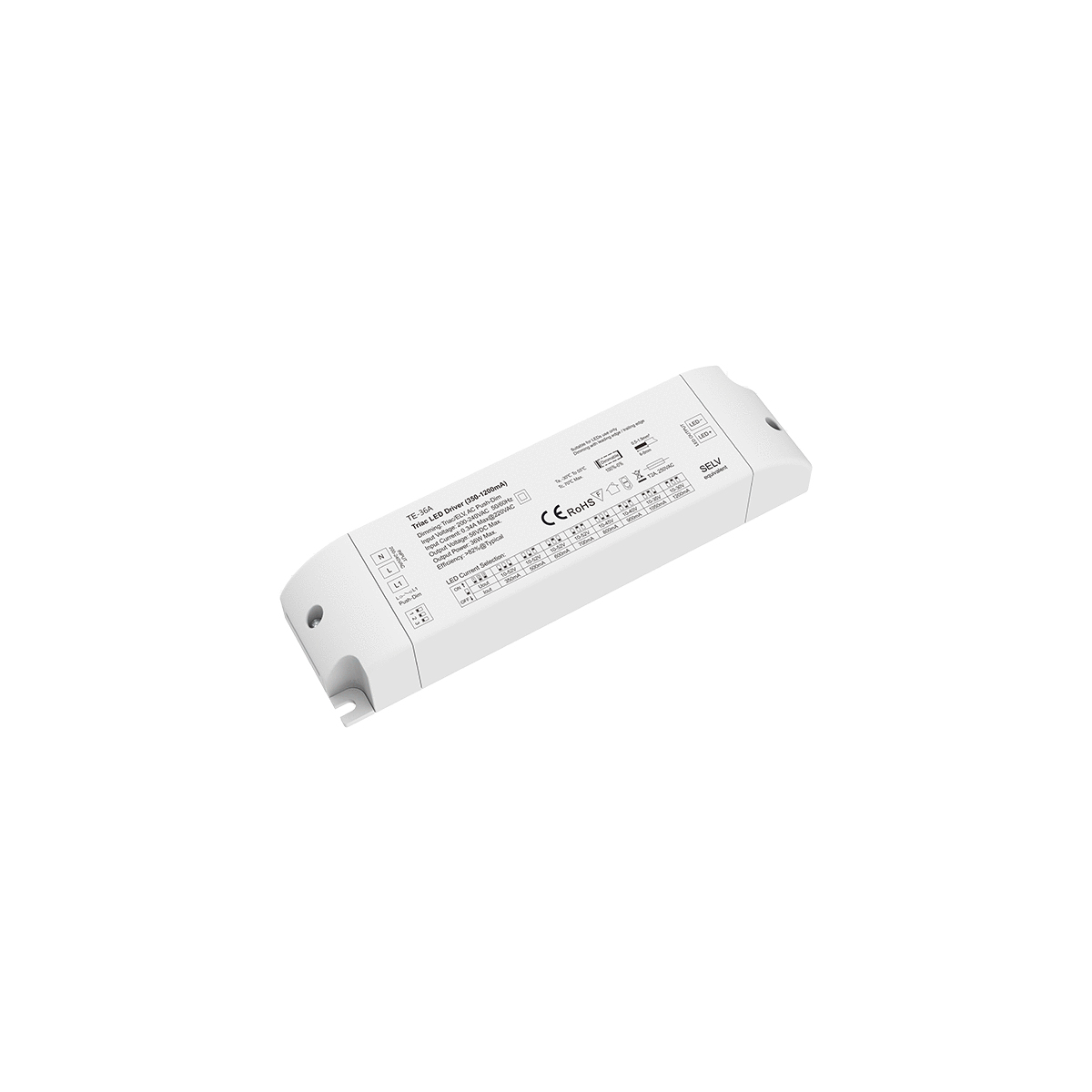 LEDTM® SKYDANCE-TE-36A 73135 DC Triac & Push Dimmer CC Τροφοδοτικό/Μετασχηματιστής SELV με 1 x 320-1200mA 36W Κανάλι AC 220-240V σε DC 10-52V 1200mA 36W Max IP20 - Triac & Push Dimming - Μ17.5 x Π4.4 x Υ3cm - 5 Χρόνια Εγγύηση - Image 6