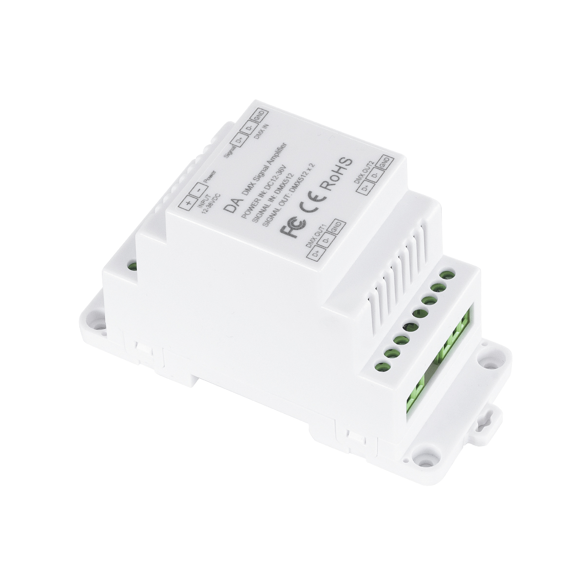 LEDTM® 73137 DA SKYDANCE DC DMX512 Signal Amplifier Din Rail Ράγας 2 Καναλιών DC 12-48V - IP20 Μ11.5 x Π5 x Υ6.5cm - 5 Χρόνια Εγγύηση - Image 2