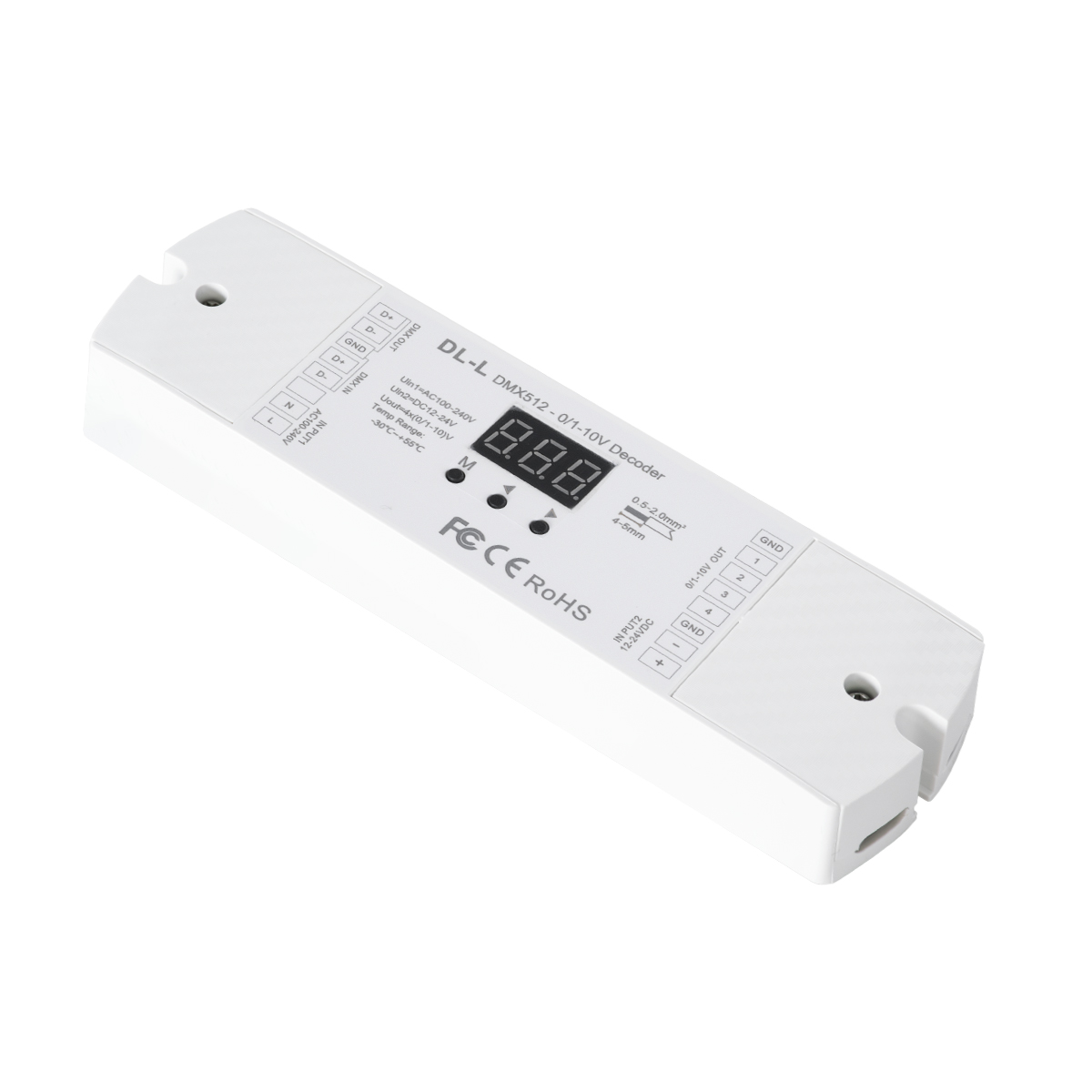 LEDTM® 73140 DL-L SKYDANCE AC DMX512 to 0/1-10V Converter / Decoder 4 Καναλιών - 2 Inputs DC 12-24V ή AC 100-240V - IP20 Μ17 x Π5 x Υ2.5cm - 5 Χρόνια Εγγύηση - Image 2