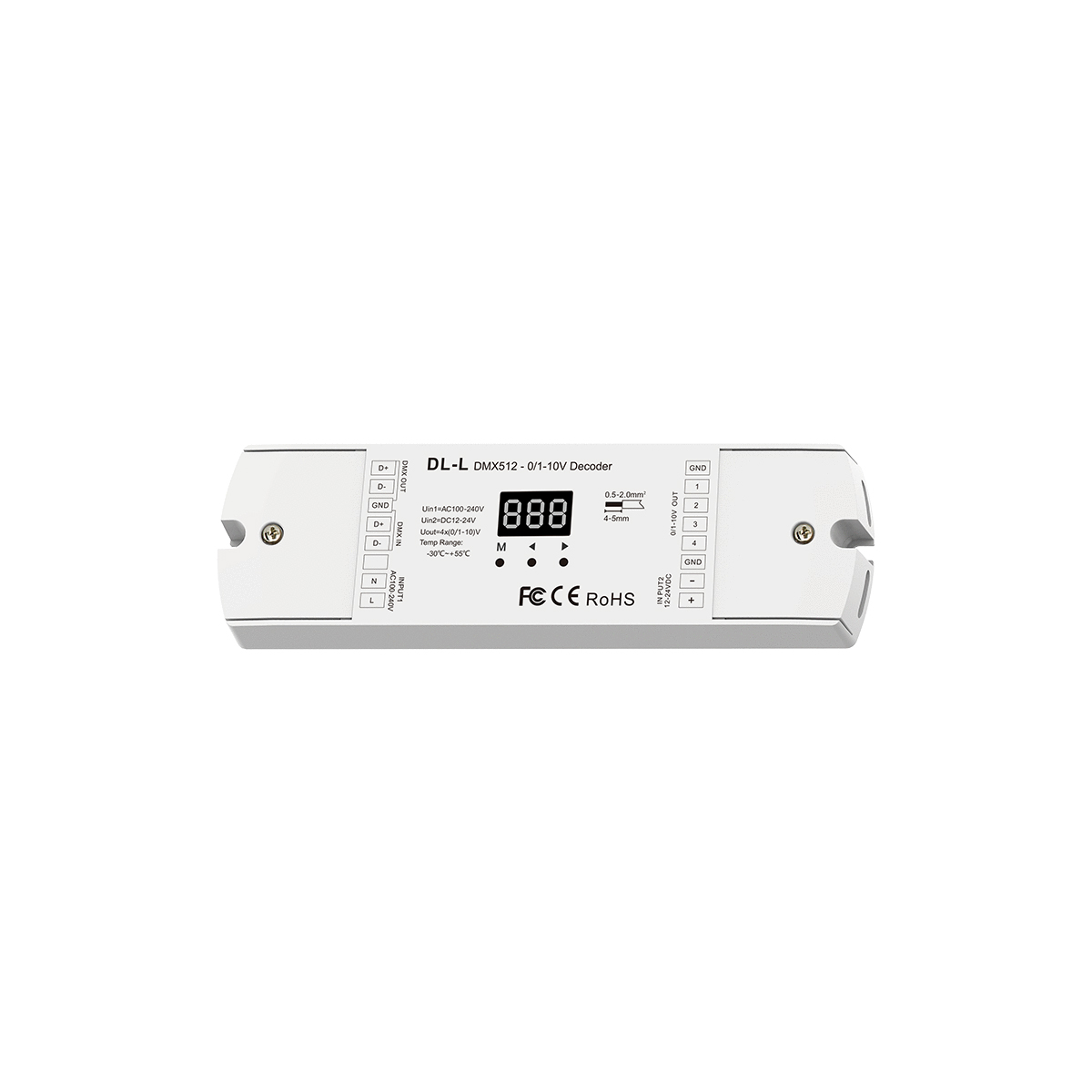 LEDTM® 73140 DL-L SKYDANCE AC DMX512 to 0/1-10V Converter / Decoder 4 Καναλιών - 2 Inputs DC 12-24V ή AC 100-240V - IP20 Μ17 x Π5 x Υ2.5cm - 5 Χρόνια Εγγύηση - Image 7