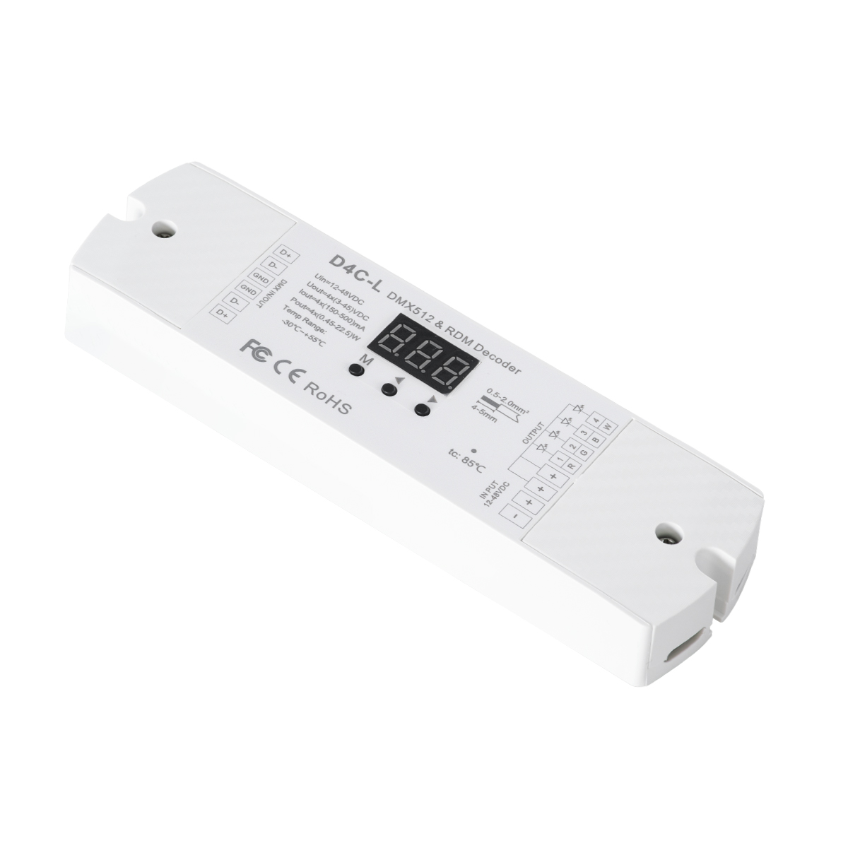 LEDTM® 73145 D4C-L SKYDANCE DC DMX512 Constant Current & RDM Decoder 4 Καναλιών DC 12-48V 4 x 0.5A 22.5W - Max 2A 90W - IP20 Μ17 x Π5 x Υ2.5cm - 5 Χρόνια Εγγύηση - Image 2