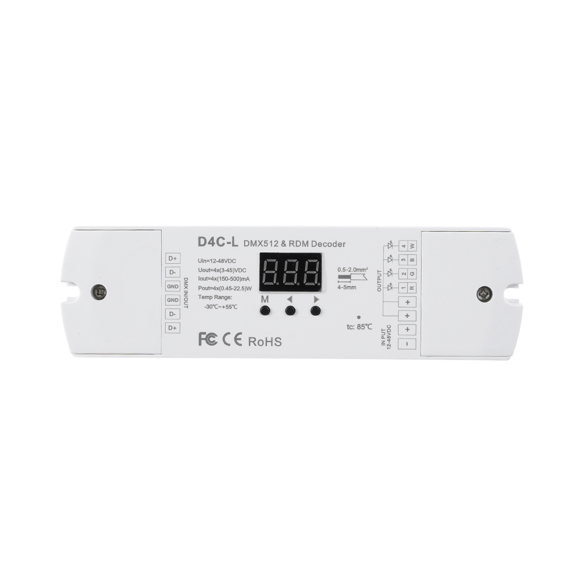 LEDTM® 73145 D4C-L SKYDANCE DC DMX512 Constant Current & RDM Decoder 4 Καναλιών DC 12-48V 4 x 0.5A 22.5W - Max 2A 90W - IP20 Μ17 x Π5 x Υ2.5cm - 5 Χρόνια Εγγύηση - Image 3