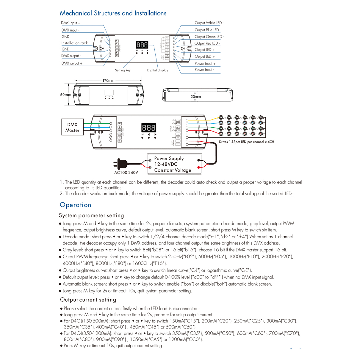 LEDTM® SKYDANCE-D4C-L 73146 DC DMX Master Dimmer / Controller / Decoder Υψηλής Ταχύτητας με 4 x 1A 54W Κανάλια DC 12-48V 4A 216W Max IP20 - DMX512 & RDM - Μ17 x Π5 x Υ2.5cm - 5 Χρόνια Εγγύηση - Image 10
