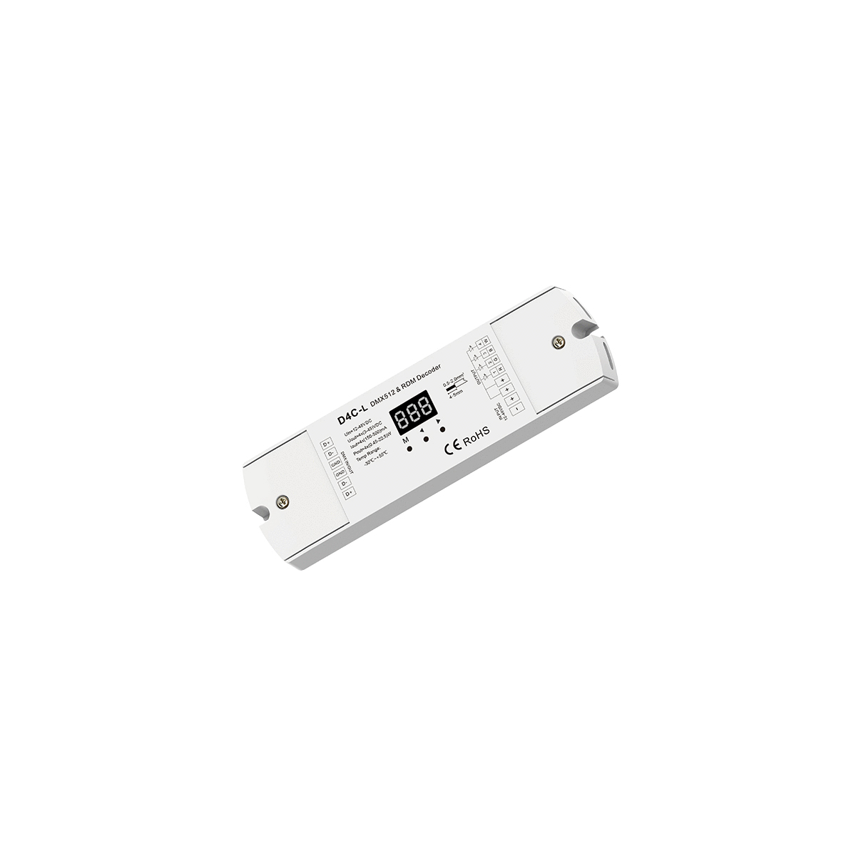 LEDTM® SKYDANCE-D4C-L 73146 DC DMX Master Dimmer / Controller / Decoder Υψηλής Ταχύτητας με 4 x 1A 54W Κανάλια DC 12-48V 4A 216W Max IP20 - DMX512 & RDM - Μ17 x Π5 x Υ2.5cm - 5 Χρόνια Εγγύηση - Image 6