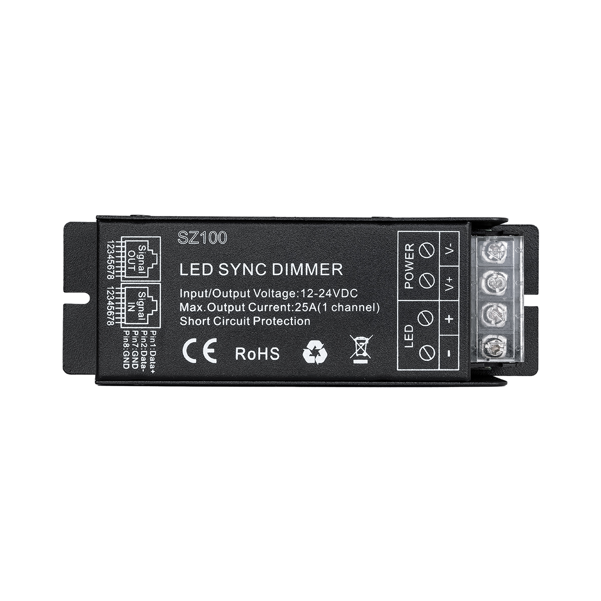 LEDTM® DIMMERIO 73311 Σετ Dimmer με RF Ασύρματο Χειριστήριο με 1 x 25A 600W Κανάλι DC 12-24V 25A 600W Max IP20 - RF2.4Ghz SYNC - Μ12.7 x Π4 x Υ3.2cm - 2 Χρόνια Εγγύηση - Image 4
