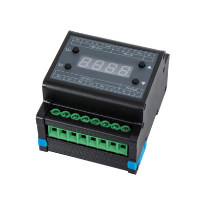 Alternative view of LEDTM® DIMMERAIL 73372 AC Trailing Edge DMX Dimmer Ράγας με 3 x 1A 220W Κανάλια AC 220-240V 3A 660W Max IP20 - DMX512 & RDM - Μ8 x Π9 x Υ6cm - 5 Χρόνια Εγγύηση