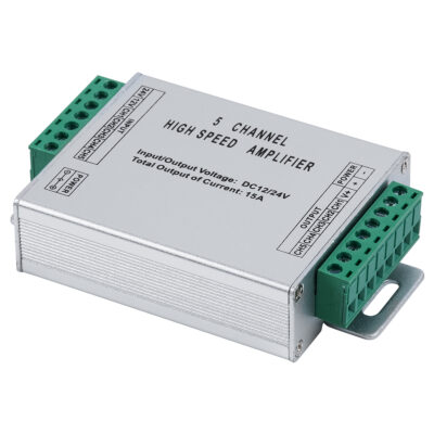 Alternative view of LEDTM® 73395 High Speed LED Amplifier 5 Channels - Ενισχυτής Σήματος Υψηλών Ταχυτήτων LED 5 Καναλιών DC 12-24V RGBW+WW Max 360W Μ10.5 x Π6.3 x Υ2.3cm