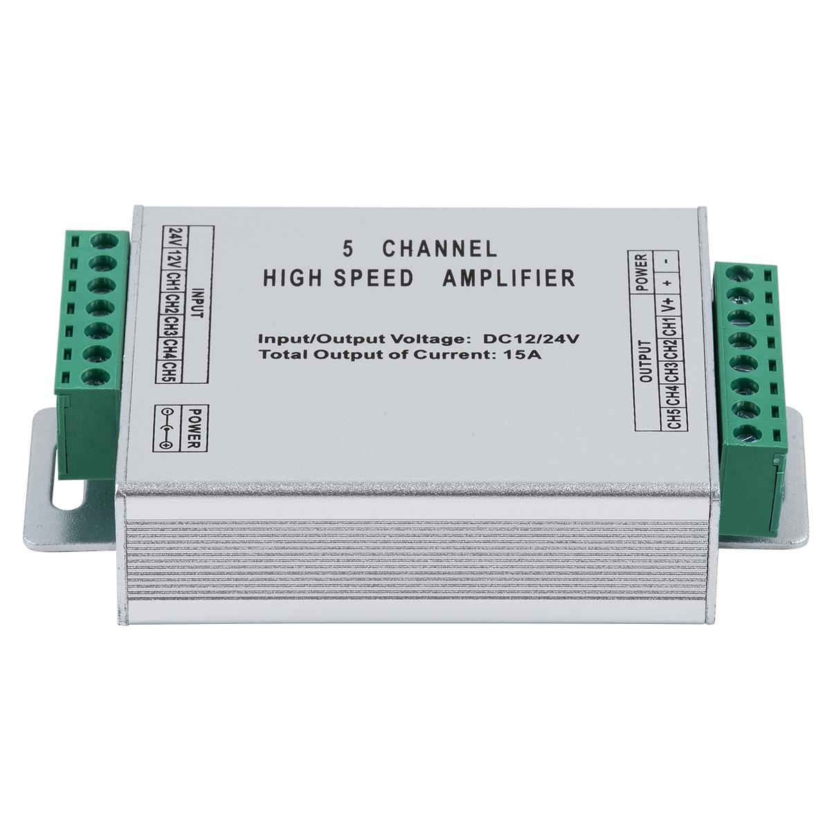 LEDTM® 73395 High Speed LED Amplifier 5 Channels - Ενισχυτής Σήματος Υψηλών Ταχυτήτων LED 5 Καναλιών DC 12-24V RGBW+WW Max 360W Μ10.5 x Π6.3 x Υ2.3cm - Image 3