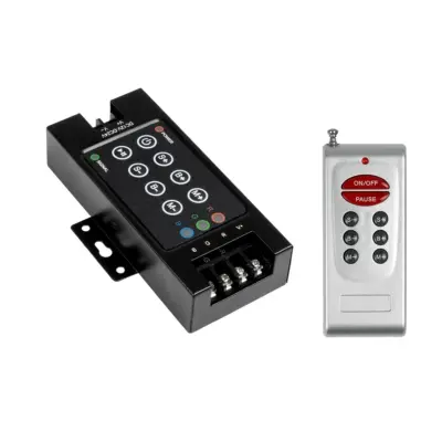 Alternative view of LEDTM® RGBCONTROLLER 73405 Dimmer / Controller με RF Ασύρματο Χειριστήριο με 3 x 10A 240W Κανάλια DC 12-24V 30A 720W Max IP20 - RF2.4Ghz - Μ12.1 x Π7.5 x Υ2.5cm - 2 Χρόνια Εγγύηση