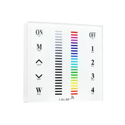 Alternative view of Ασύρματο LED RGB Χειριστήριο Αφής και Τοίχου 2.4G RF Έως και 4 Διαφορετικά Groups DC LEDTM 73417