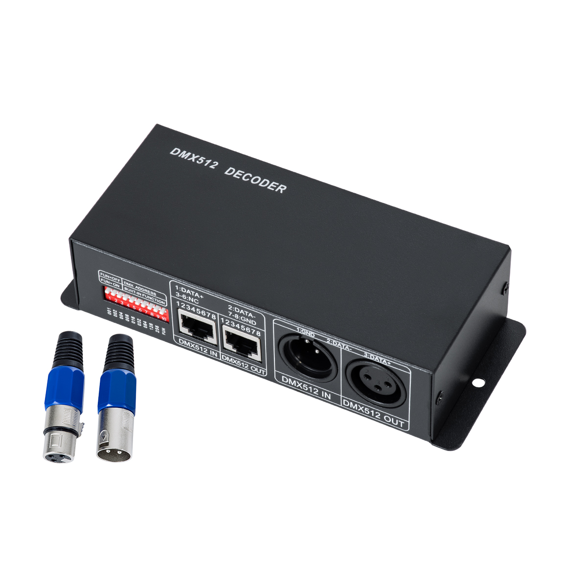 LEDTM® RGBCONTROLLER 73490 DC DMX Master Dimmer / Controller / Decoder Υψηλής Ταχύτητας με 3 x 8A 192W Κανάλια DC 12-24V 24A 576W Max IP20 - DMX512 & RDM - Μ16 x Π9 x Υ6cm - 2 Χρόνια Εγγύηση - Image 2