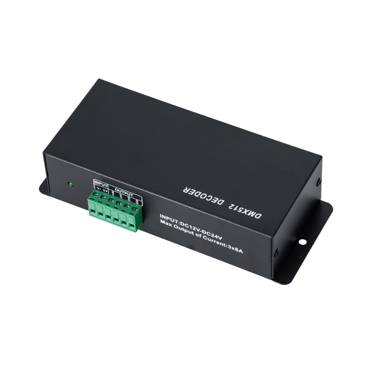LEDTM® RGBCONTROLLER 73490 DC DMX Master Dimmer / Controller / Decoder Υψηλής Ταχύτητας με 3 x 8A 192W Κανάλια DC 12-24V 24A 576W Max IP20 - DMX512 & RDM - Μ16 x Π9 x Υ6cm - 2 Χρόνια Εγγύηση - Image 3