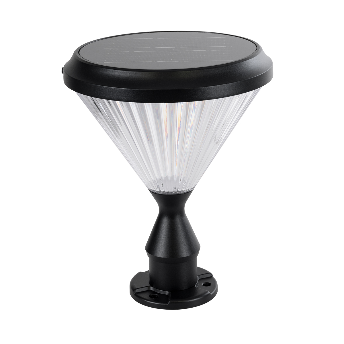 LEDTM® SHARP 90533 Φωτιστικό Κολωνάκι Κήπου LED 10W 500lm 120° DC 5V με Ενσωματωμένο Φωτοβολταϊκό Panel 6V 2W & Επαναφορτιζόμενη Μπαταρία Li-ion 3.2V 8000mAh με Αισθητήρα Ημέρας-Νύχτας Αδιάβροχο IP65 Ψυχρό Λευκό 6000K - Sanan SMD Chip - Γκρι Ανθρακί Ματ - Μ26 x Π26 x Υ33cm - 2 Χρόνια Εγγύηση - Image 2