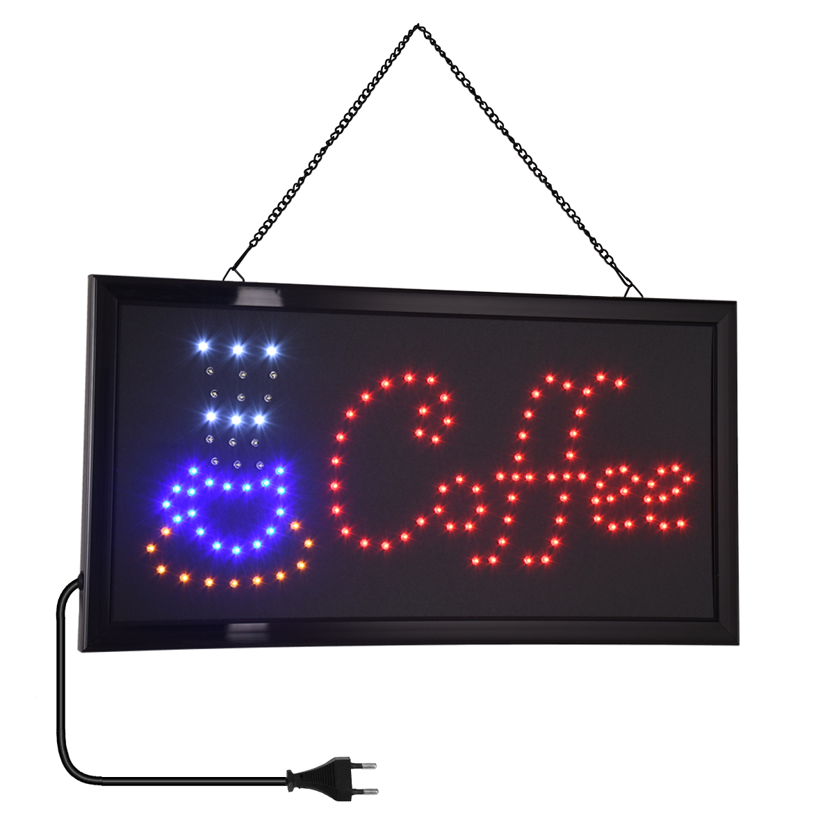 LEDTM® 75686 Φωτιστικό Ταμπέλα LED Σήμανσης COFFEE με Πρίζα AC 230V Μ48xΠ25xΥ2cm - Image 2
