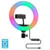 LEDTM® 75800 Professional Digital Ring Light Φ20cm LED SMD 20W 2000lm 180° DC 5V με Καλώδιο Τροφοδοσίας USB - Ενσωματωμένο Χειριστήριο Εναλλαγής Χρωμάτων & 1 Βάση Τηλεφώνου - Πολύχρωμο RGBW+WW Dimmable - Image 2