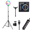 LEDTM® 75801 Professional Digital Ring Light Φ26cm LED SMD 30W 3000lm 180° DC 5V με Καλώδιο Τροφοδοσίας USB - Ενσωματωμένο Χειριστήριο Εναλλαγής Χρωμάτων & 1 Βάση Τηλεφώνου - Πολύχρωμο RGBW+WW Dimmable - Image 8