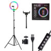 LEDTM® 75802 Professional Digital Ring Light Φ30cm LED SMD 40W 4000lm 180° DC 5V με Καλώδιο Τροφοδοσίας USB - Ενσωματωμένο Χειριστήριο Εναλλαγής Χρωμάτων & 1 Βάση Τηλεφώνου - Πολύχρωμο RGBW+WW Dimmable - Image 8