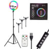 LEDTM® 75803 Professional Digital Ring Light Φ36cm LED SMD 50W 5000lm 180° DC 5V με Καλώδιο Τροφοδοσίας USB - Ενσωματωμένο και Ασύρματο Χειριστήριο RF 2.4Ghz Εναλλαγής Χρωμάτων & 3 Βάσεις Τηλεφώνου - Πολύχρωμο RGBW+WW Dimmable - Image 7