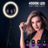 LEDTM® 75804 Professional Digital Ring Light Φ36cm LED SMD 50W 5000lm 180° AC 230V με Καλώδιο Τροφοδοσίας Πρίζας - Ασύρματο Χειριστήριο RF 2.4Ghz Εναλλαγής Χρωμάτων & 3 Βάσεις Τηλεφώνου - Πολύχρωμο RGBW+WW Dimmable - Image 10