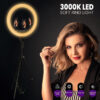LEDTM® 75804 Professional Digital Ring Light Φ36cm LED SMD 50W 5000lm 180° AC 230V με Καλώδιο Τροφοδοσίας Πρίζας - Ασύρματο Χειριστήριο RF 2.4Ghz Εναλλαγής Χρωμάτων & 3 Βάσεις Τηλεφώνου - Πολύχρωμο RGBW+WW Dimmable - Image 11
