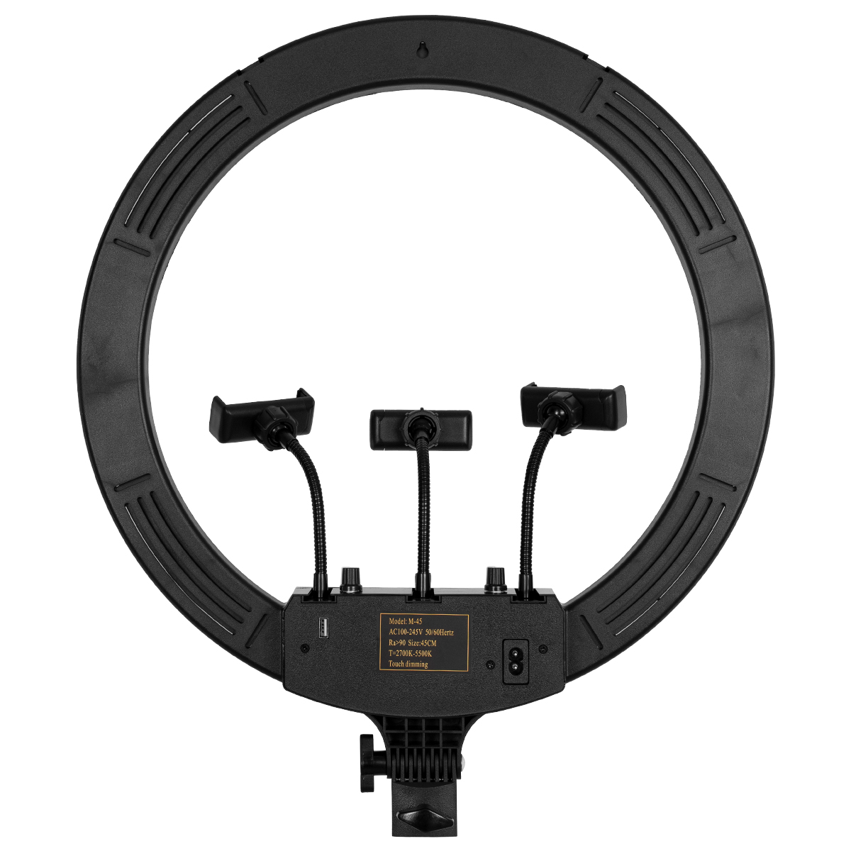 LEDTM® 75805 Professional Digital Ring Light Φ46cm LED SMD 70W 7000lm 180° AC 230V με Καλώδιο Τροφοδοσίας Πρίζας - Ασύρματο Χειριστήριο RF 2.4Ghz Εναλλαγής Χρωμάτων & 3 Βάσεις Τηλεφώνου - Πολύχρωμο RGBW+WW Dimmable - Image 5