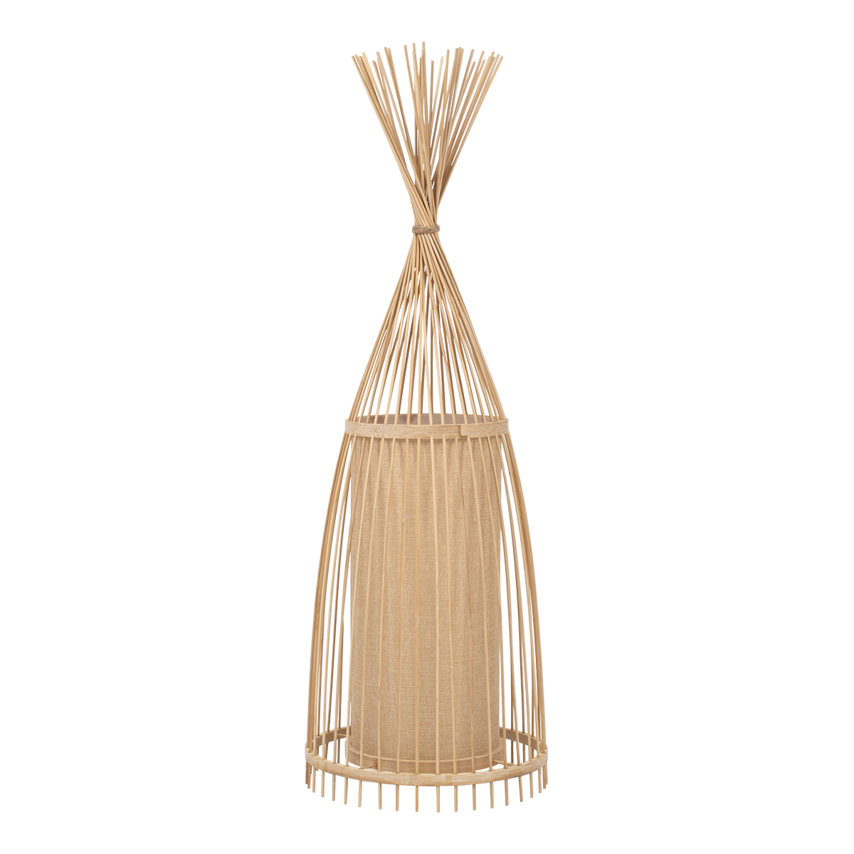 LEDTM® AZORES 01753 Boho Επιδαπέδιο Φωτιστικό με Ντουί 1 x E27 AC 220-240V IP20 - Μπεζ - Μ30 x Π30 x Υ90cm - Image 2