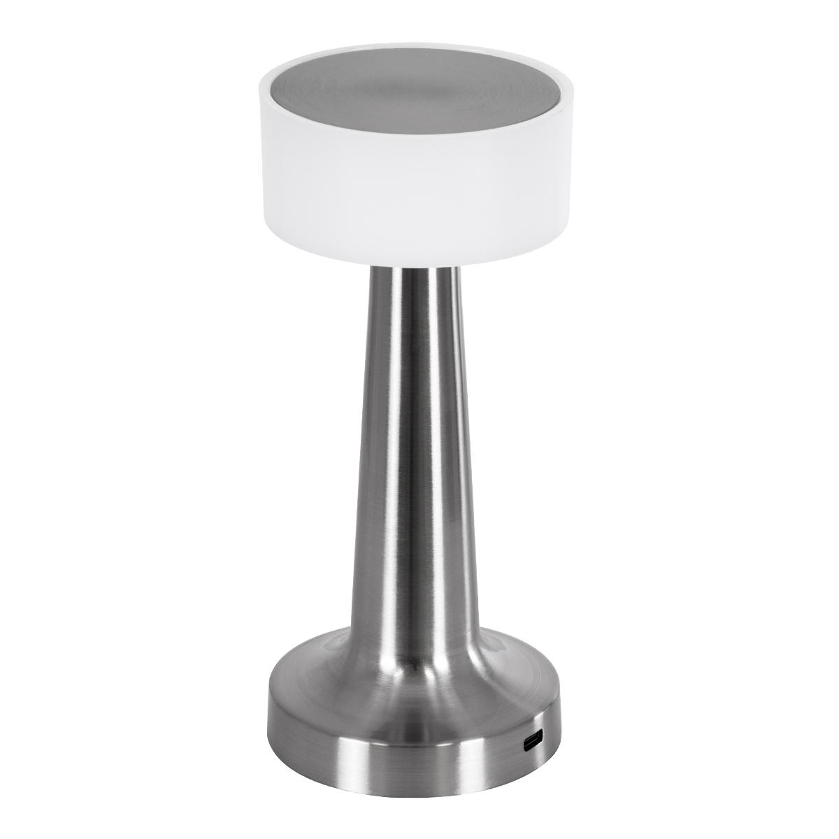 LEDTM® NANNA 76473 Επαναφορτιζόμενο Επιτραπέζιο Φωτιστικό Πορτατίφ LED 1.5W 105lm 120° DC 5V IP44 CCT Ultra Θερμό 1500K - Φυσικό Λευκό 4500K - Ψυχρό Λευκό 6000K Dimmable Ασημί & Λευκό Πλαστικό - Μ9 x Π9 x Υ21cm - 2 Χρόνια Εγγύηση - Image 4