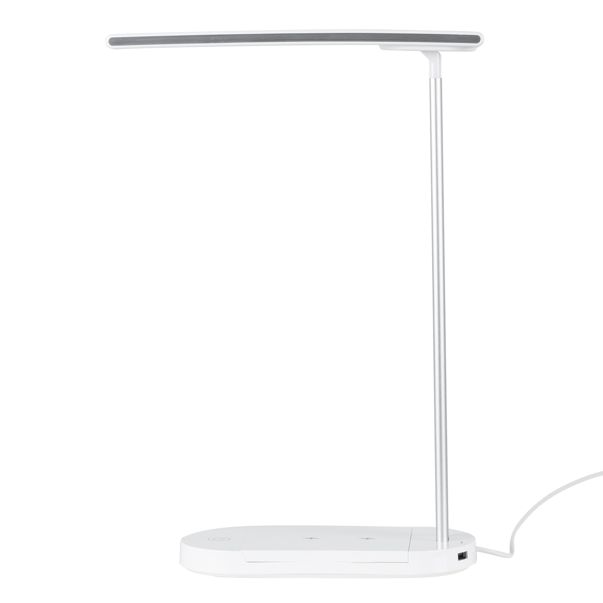 LEDTM® ONO 76531 Μοντέρνο Επιτραπέζιο Φωτιστικό Γραφείου με Ασύρματη Φόρτιση 10W 2A LED 5W 500lm 180° DC 5V με USB IP20 Ρυθμιζόμενο Λευκό CCT με Αφή 2700K/4500K/6000K Dimmable - Sanan SMD Chip - Λευκό - Μ25 x Π10.5 x Υ35.5cm - 2 Χρόνια Εγγύηση - Image 3