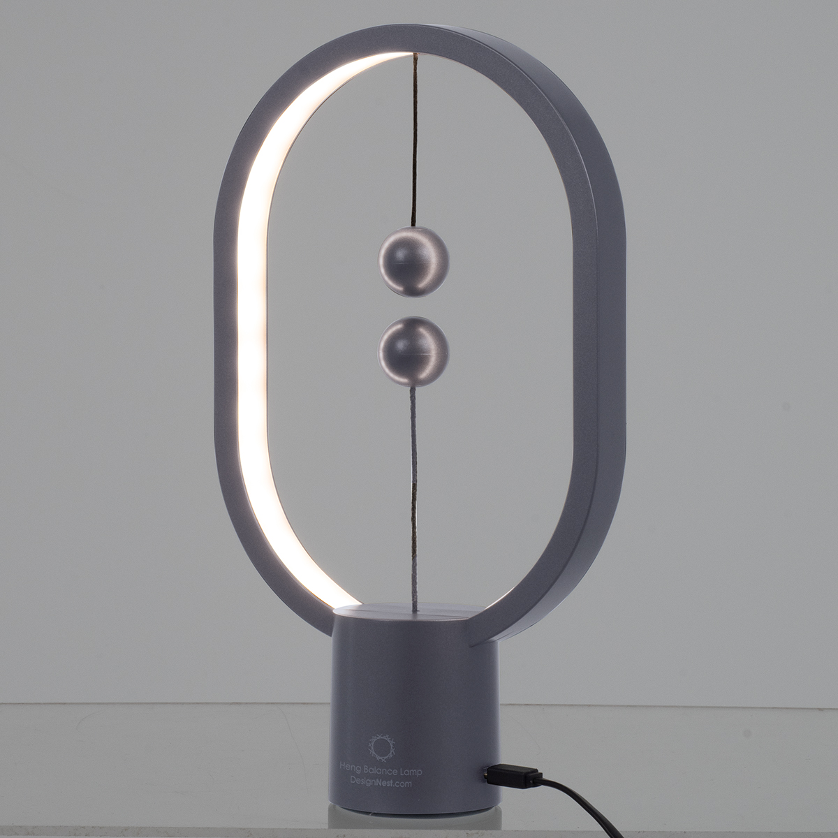 LEDTM® 76545 Επιτραπέζιο Φωτιστικό Πορτατίφ LED 15W 1500lm 360° DC 5V IP20 Θερμό Λευκό 2700K Γκρι & Λευκό Πλαστικό - Μ14 x Π5.5 x Υ24.8cm - 2 Xρόνια Εγγύηση - Image 3