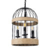 LEDTM® MERLIN 00865 Vintage Κρεμαστό Φωτιστικό Οροφής με Ντουί 3 x E14 AC 220-240V IP20 - Μαύρο & Μπεζ - Μ28 x Π28 x Υ40cm - Image 2