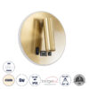 LEDTM® LADY-R 60940 Μοντέρνο Φωτιστικό Τοίχου - Απλίκα Ξενοδοχείου Reading Light με Φορτιστή USB 3A LED 6W 600lm 36° & 360° AC 220-240V IP20 Φυσικό Λευκό 4500K - Bridgelux COB Chip & TÜV SÜD Driver - Χρυσό Βούρτσας - Μ15 x Π15 x Υ17cm - 3 Χρόνια Εγγύηση - Image 2