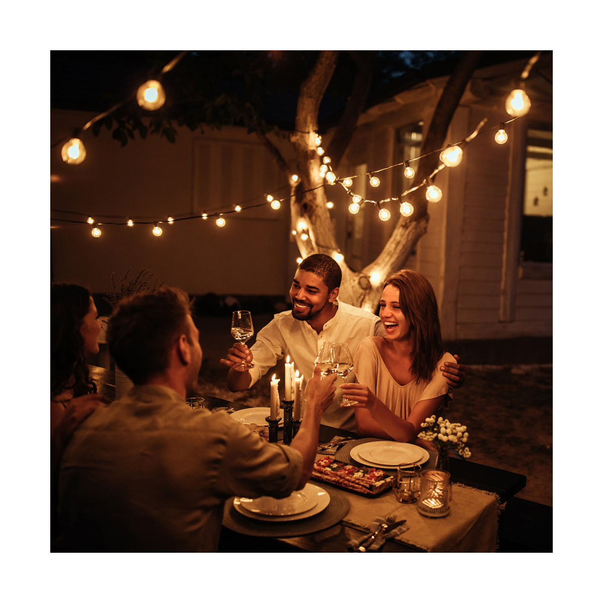LEDTM® GARLAND 78984 Καλωδιογιρλάντα 15m με Ντουί 15 x E27 & Πρίζα Schuko AC 220-240V IP65 - Μαύρο - Μ1500 x Π92 x Υ16cm - Image 8